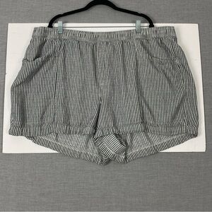 Old Navy Linen Blend Black and White Bermuda Shorts 3X
